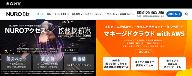 法人光回線ランキング7位「NURO Biz」