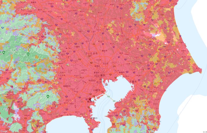 どこよりもWiFiのエリア（関東）