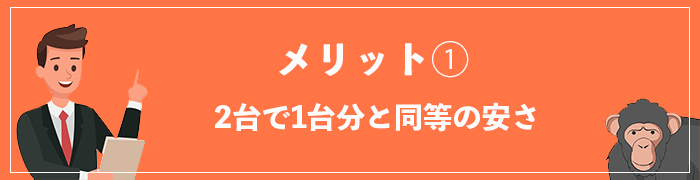 WiFi革命セットのメリット①2台で1台分と同等の安さで契約可能